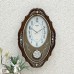 Rhythm (Japan) - 14 "Inch Height Comfort Swing Pendulum Wooden Wall Clock- 36x58x11Cm (Silent Movement, Silent Silky Brown Wooden Case)